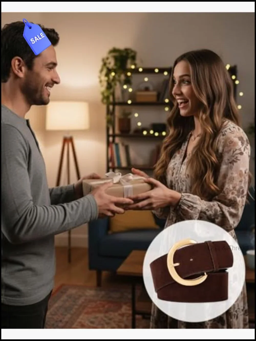 Wide Suede Belt with Chunky Gold Buckle, 2.1